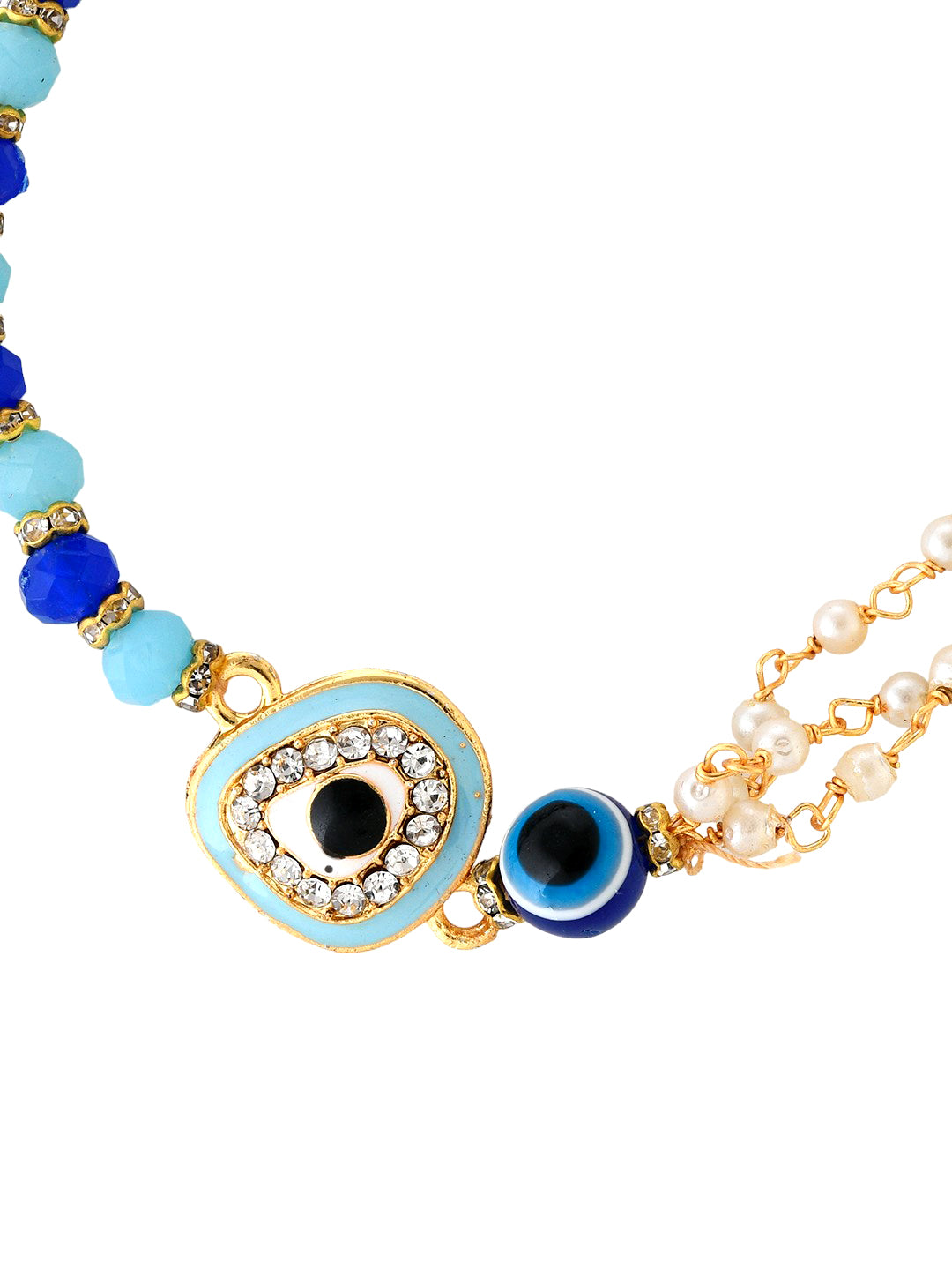 Charming Evil Eye Rakhi with Blue Beads