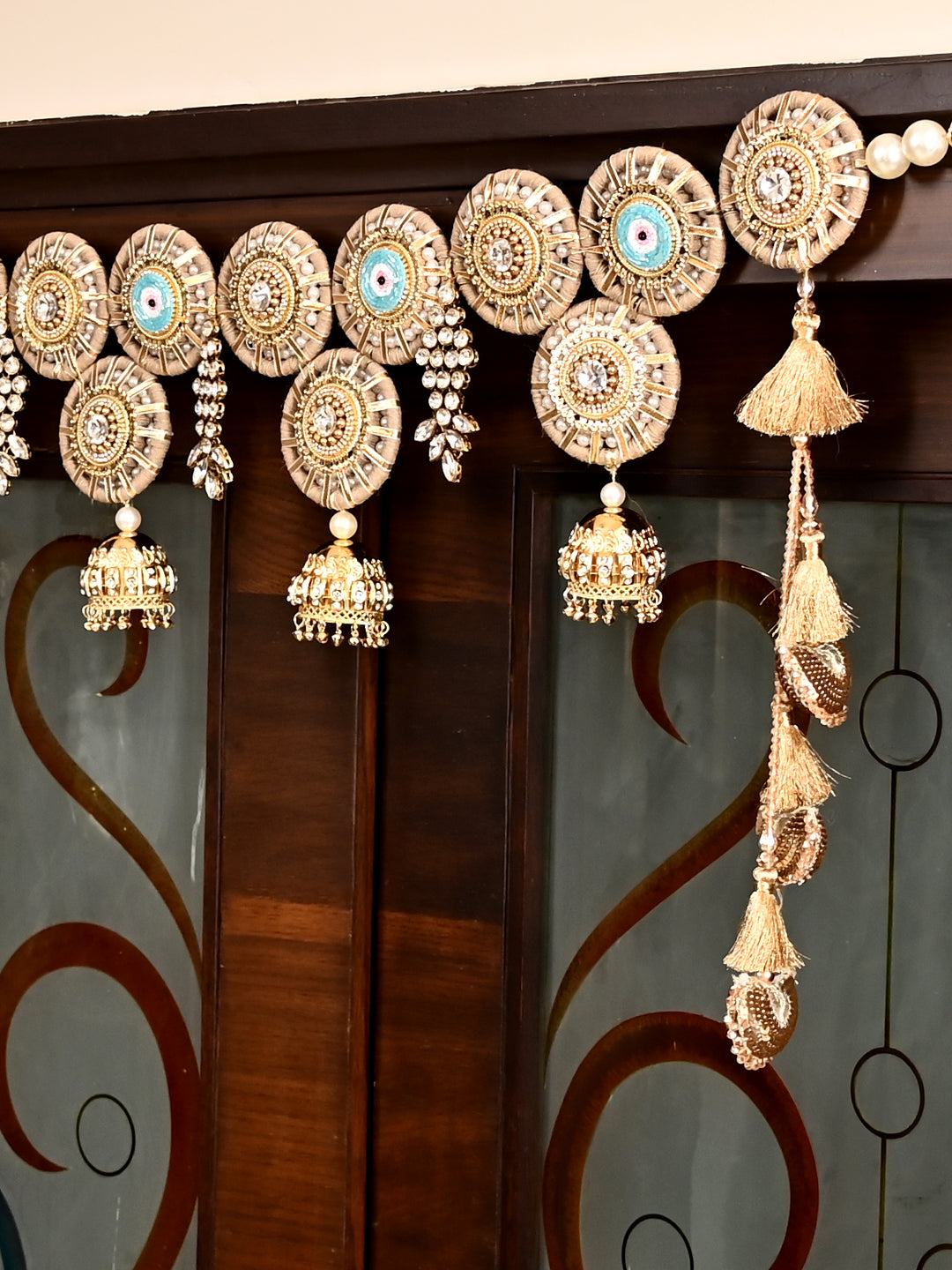 Heavy Designer Toran with Circular Motifs & Golden Tassels
