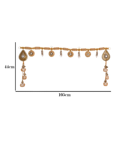 Elegant Golden & Pearl Toran with Designer Tassels