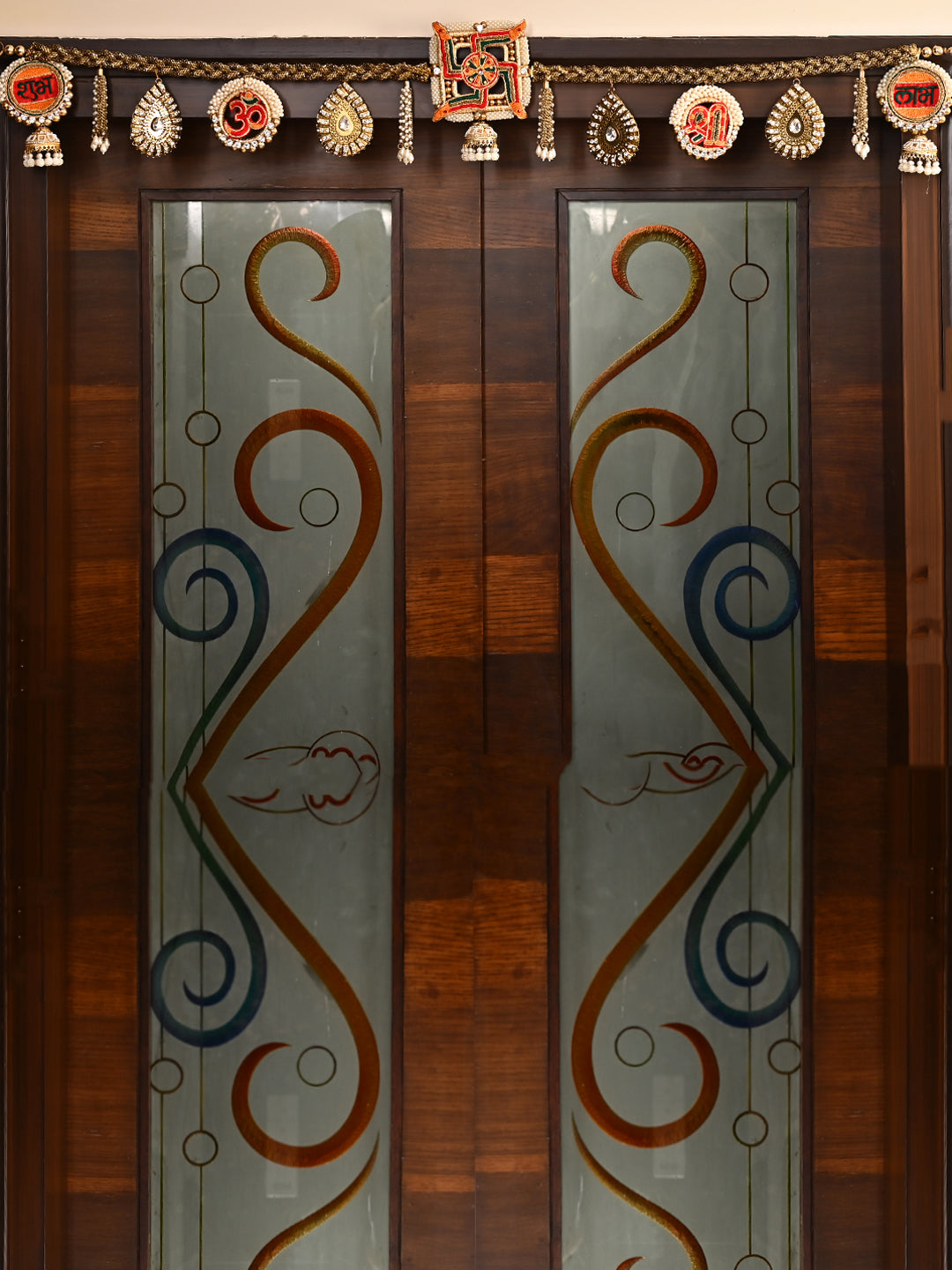 Religious Motif Toran with Om, Swastik & Shubh-Labh Designs