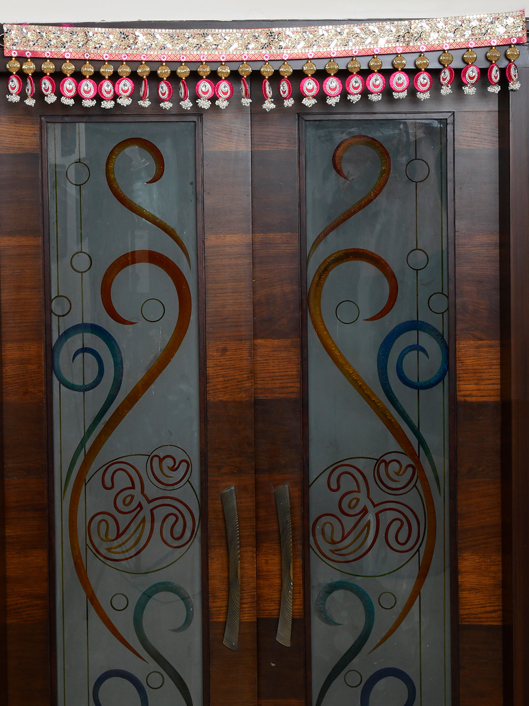 Gold Toned & Pink Beaded Door Toran
