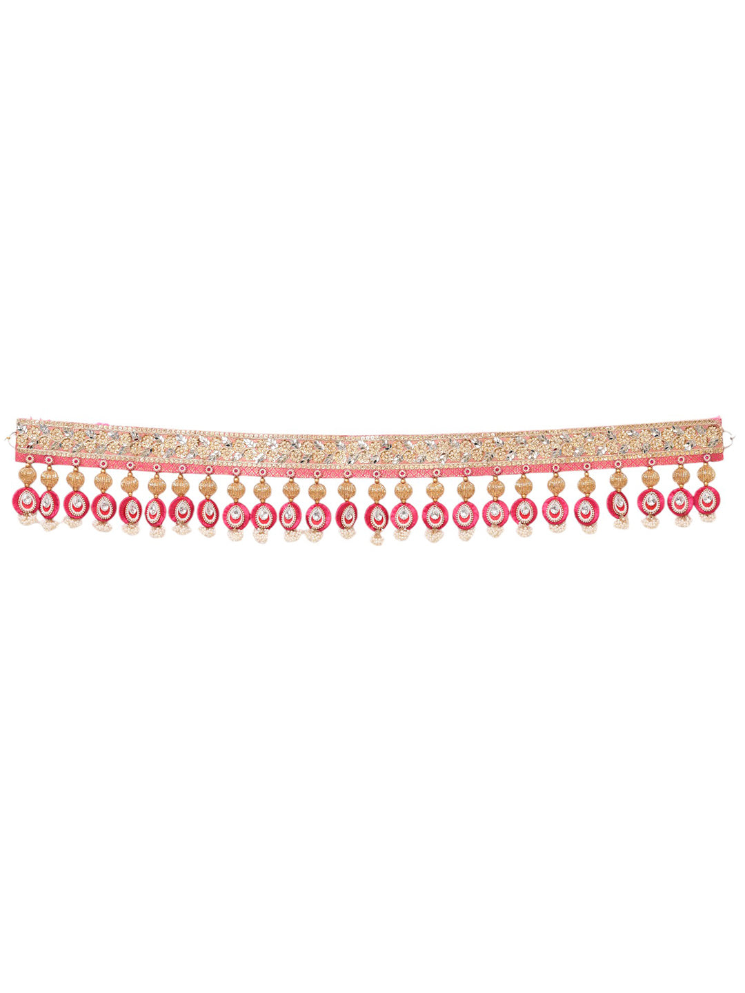 Gold Toned & Pink Beaded Door Toran