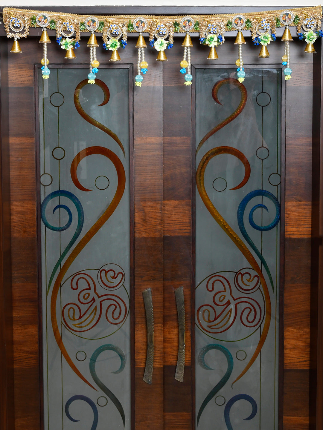 Gold Toned & Blue Beaded Door Toran