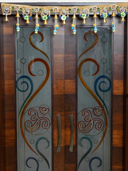 Gold Toned & Blue Beaded Door Toran