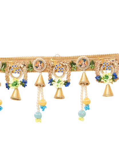 Gold Toned & Blue Beaded Door Toran
