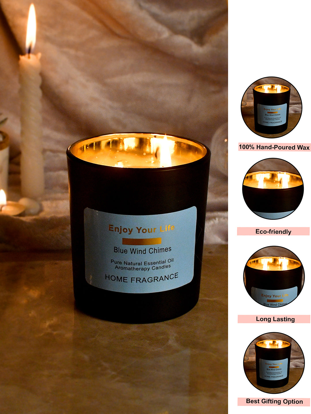 Pure Essence Aromatherapy Candle with 2 Wick