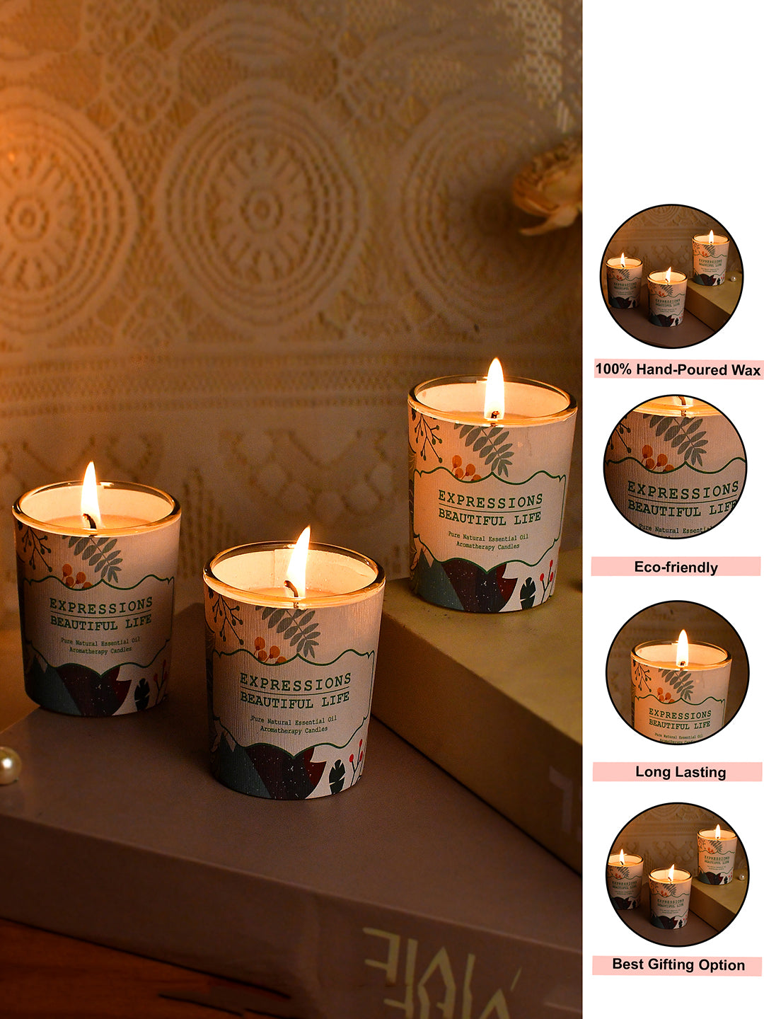 Set of 3 Aroma Fusion Illuminated candle