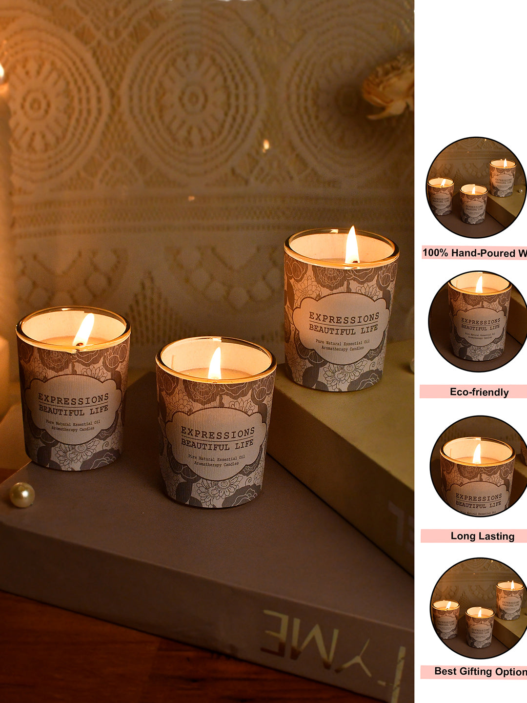 Set of 3 Aroma Fusion Illuminated candle