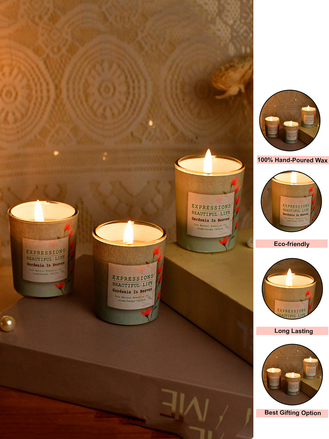 Set of 3 Aroma Fusion Illuminated candle