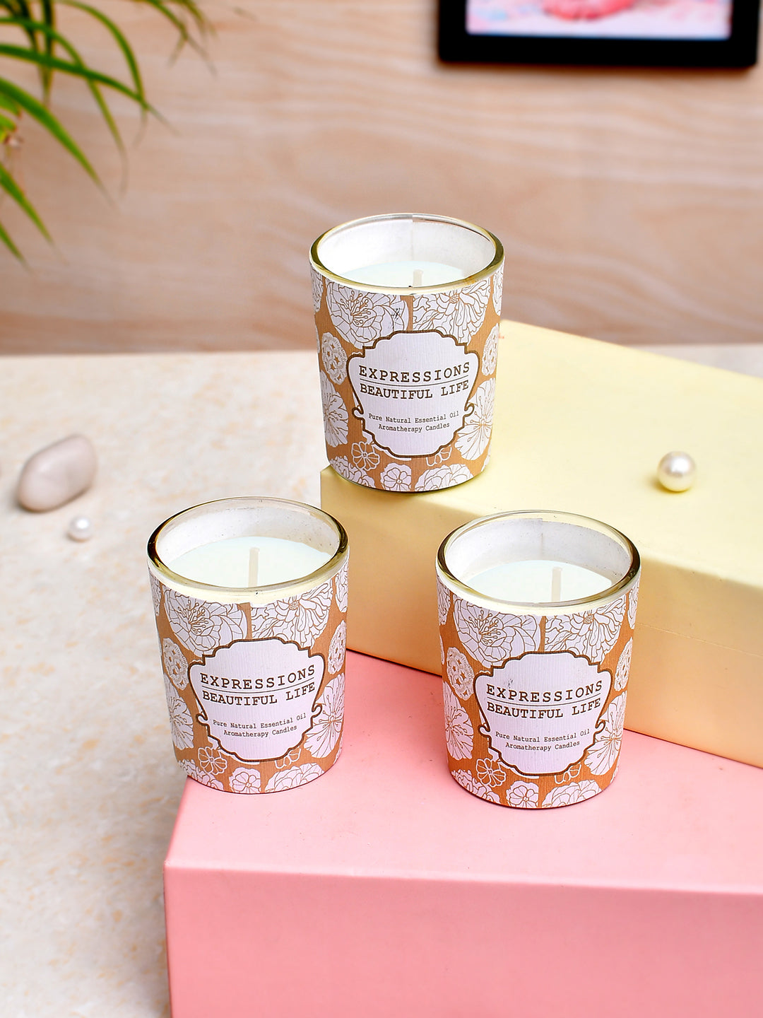 Set of 3 Aroma Fusion Illuminated candle