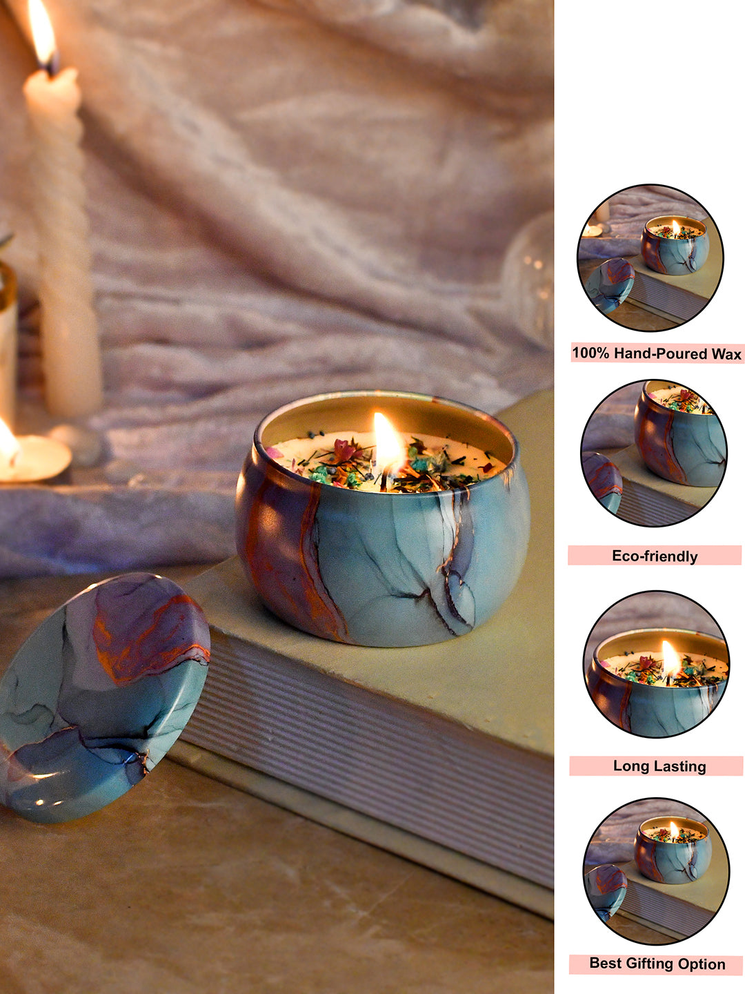 Petite Blue & Pink Serenity Essential Candle