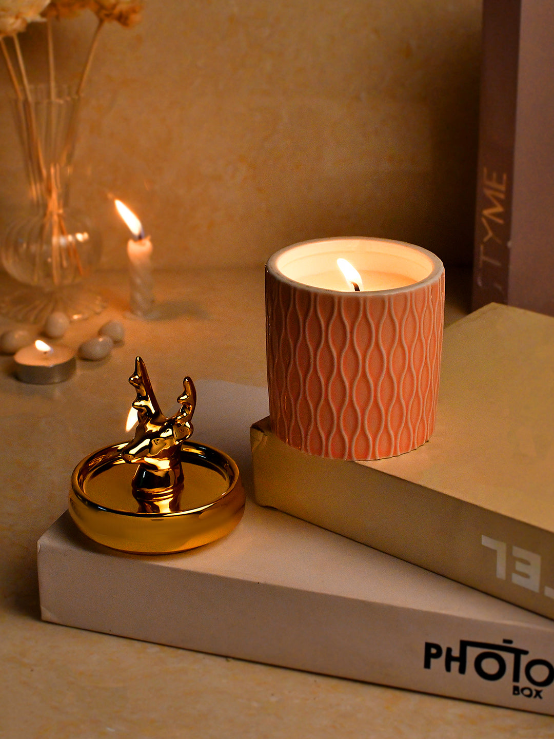 Mindful Melodies Candle with Golden Lid