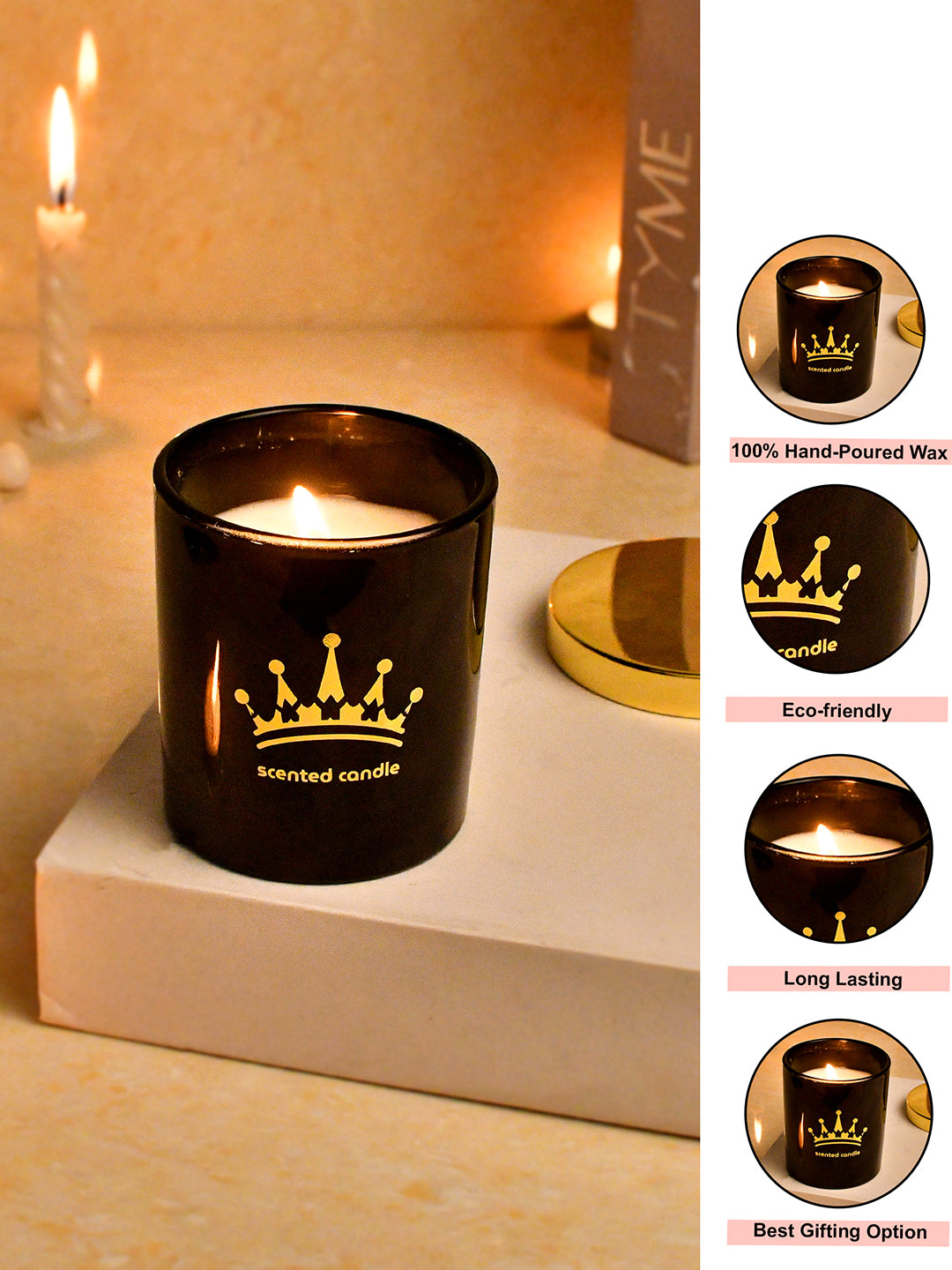 Scented Candle in Black Jar