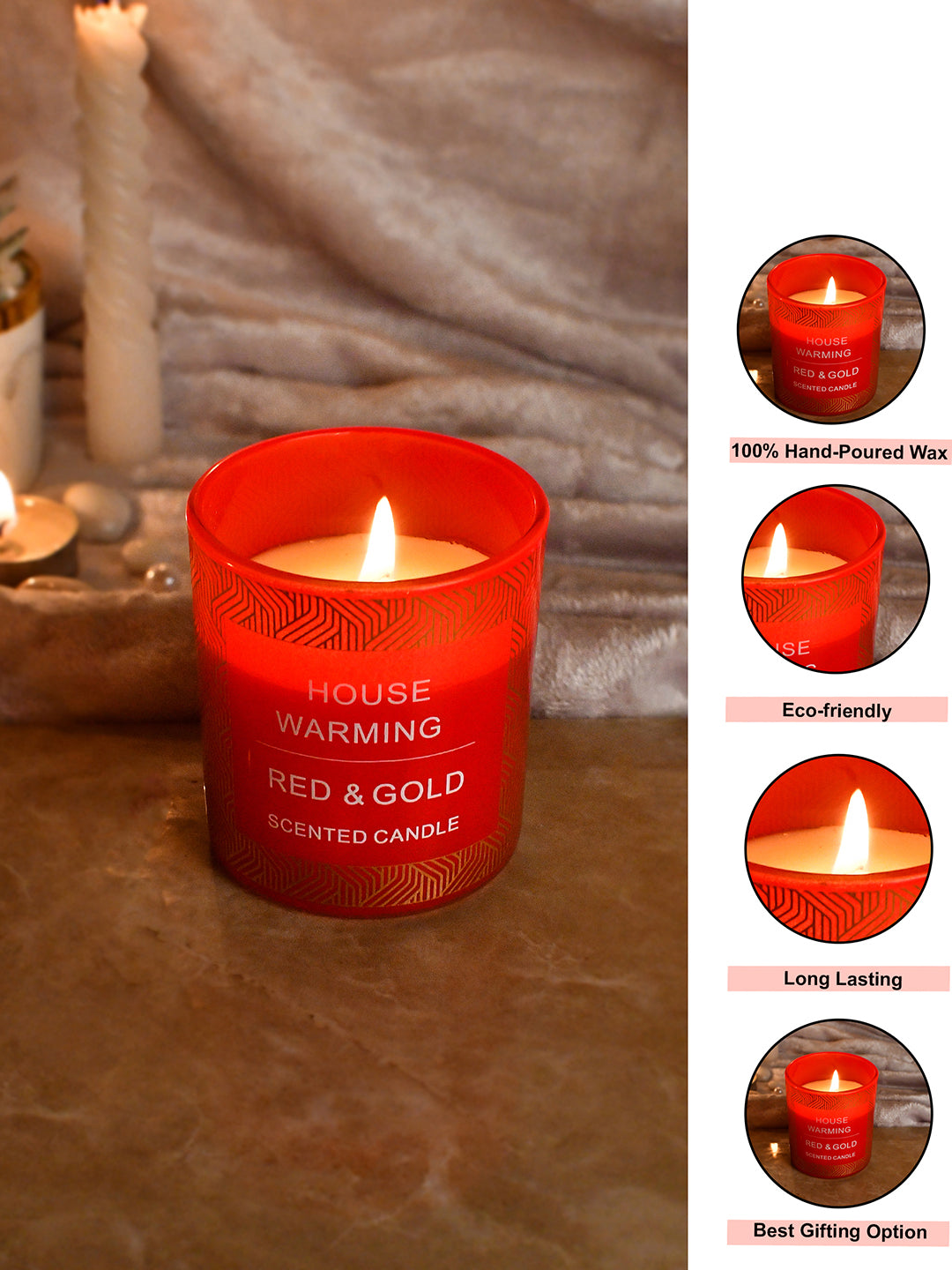 Red & Gold Scented Candle