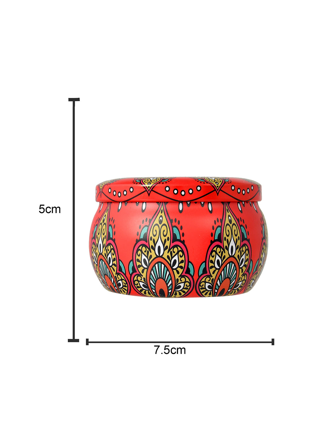 Red Printed Candle Jar