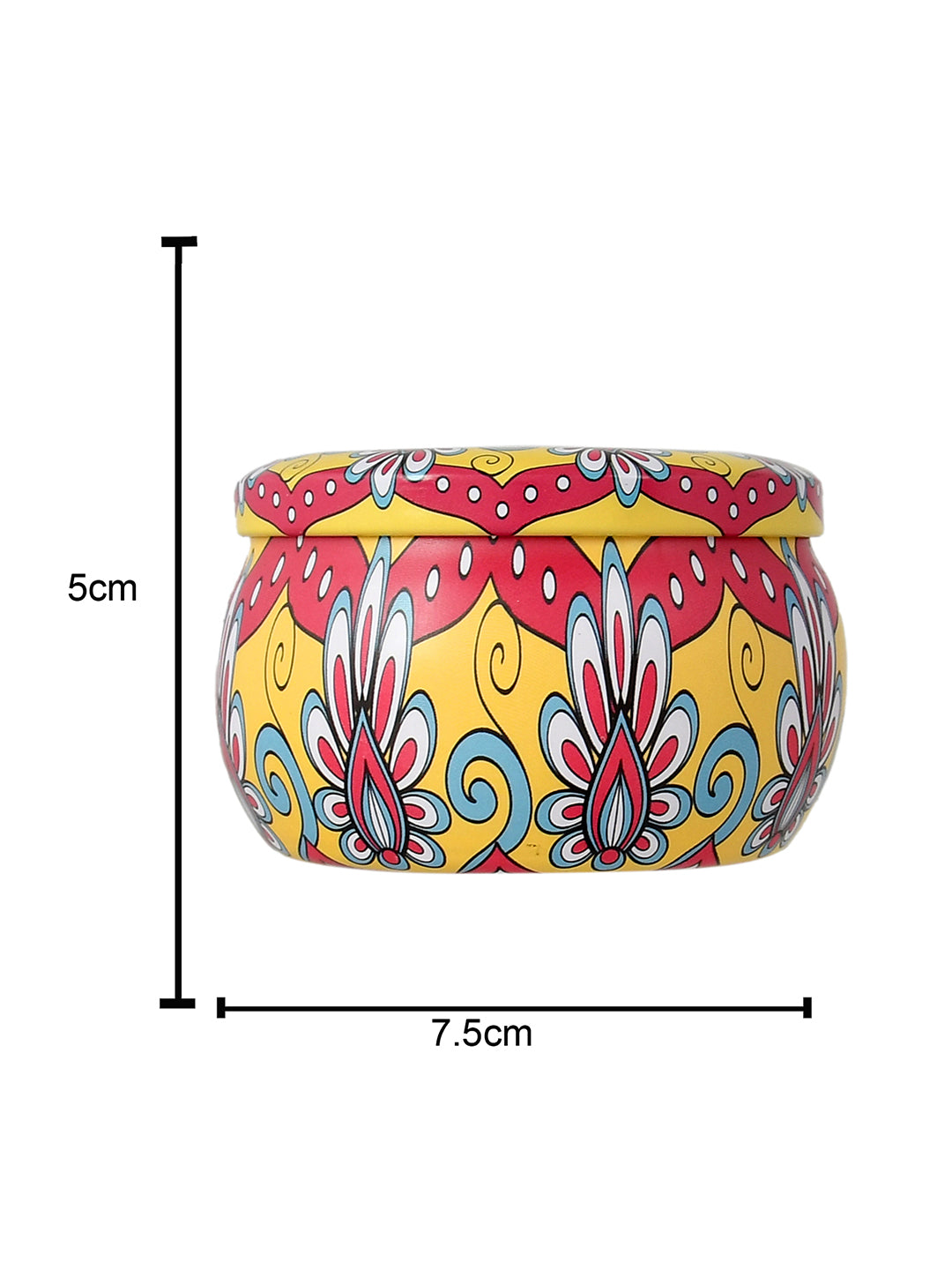 Yellow & Red Printed Candle Jar