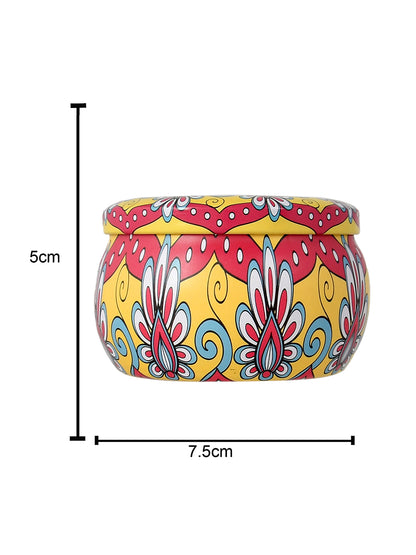 Yellow & Red Printed Candle Jar