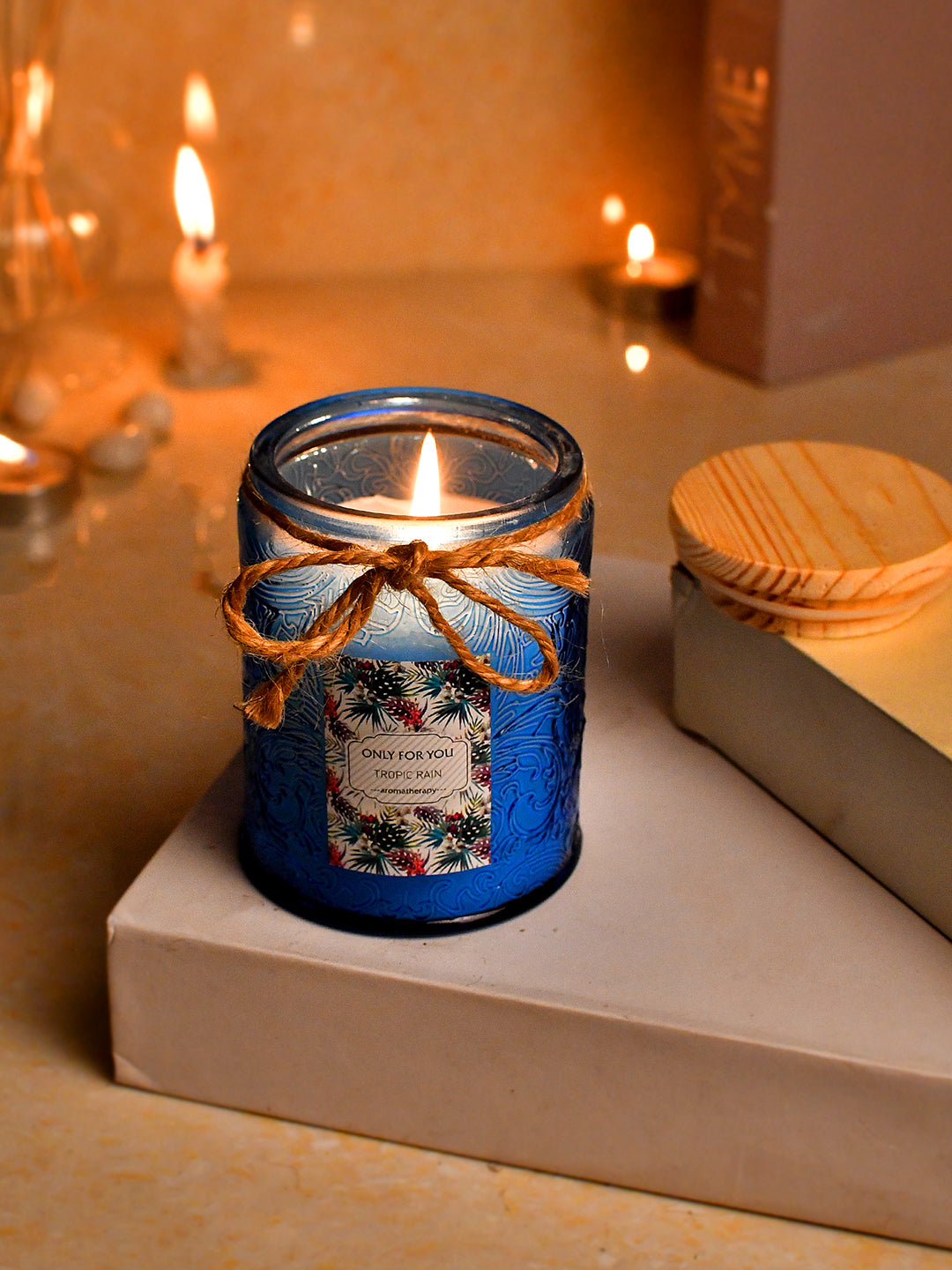 Aromatherapy Candle Jar with Wooden Lid