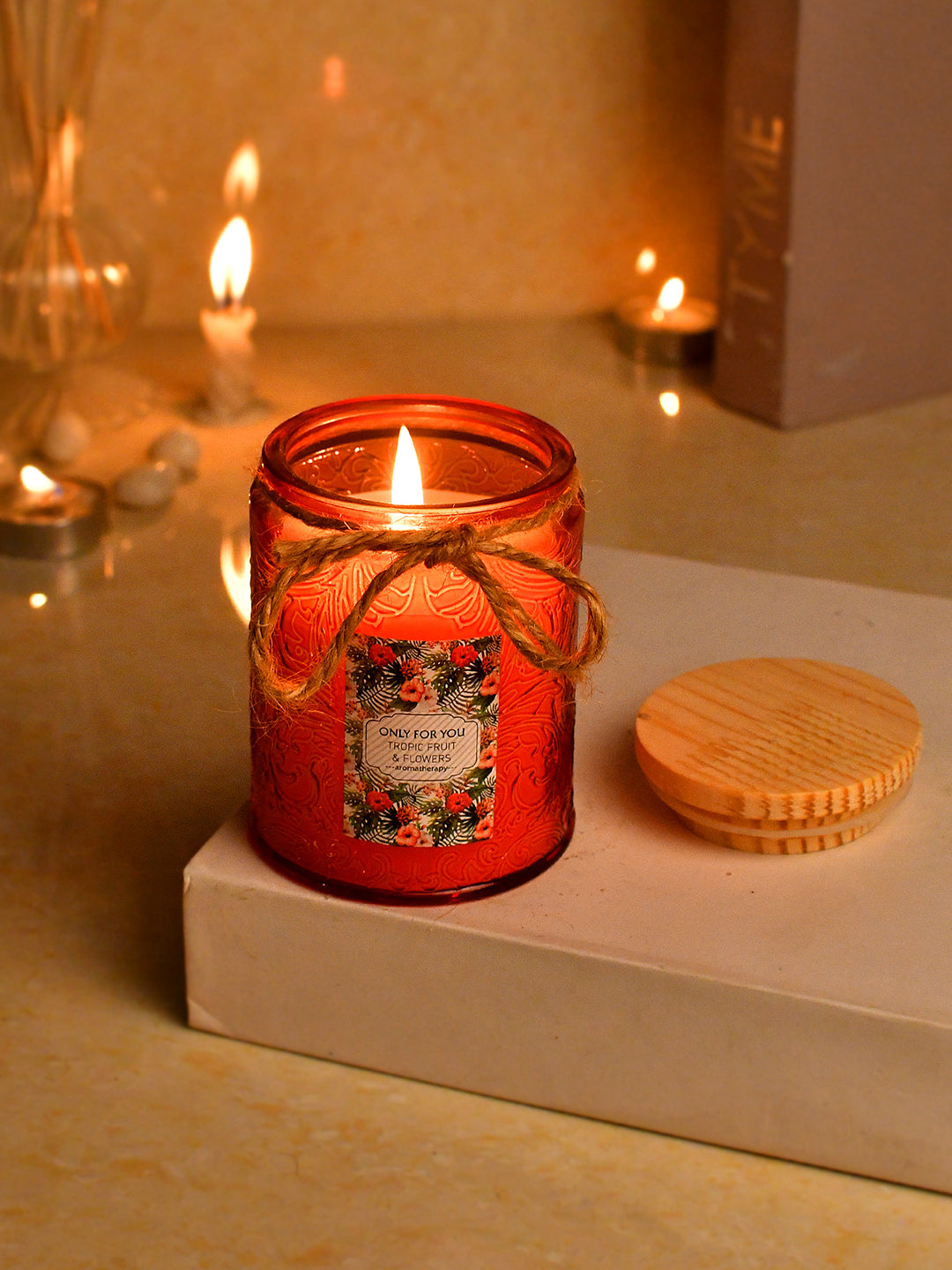 Aromatherapy Candle Jar with Wooden Lid