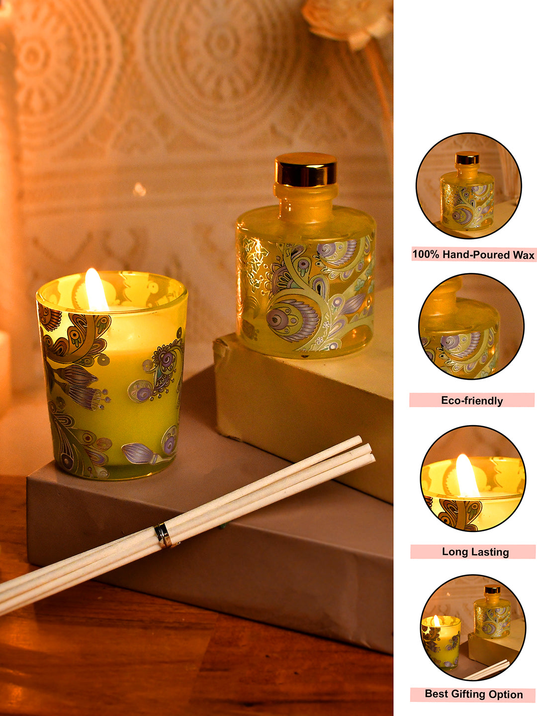 Golden Aura Scented Candle with Fragnance