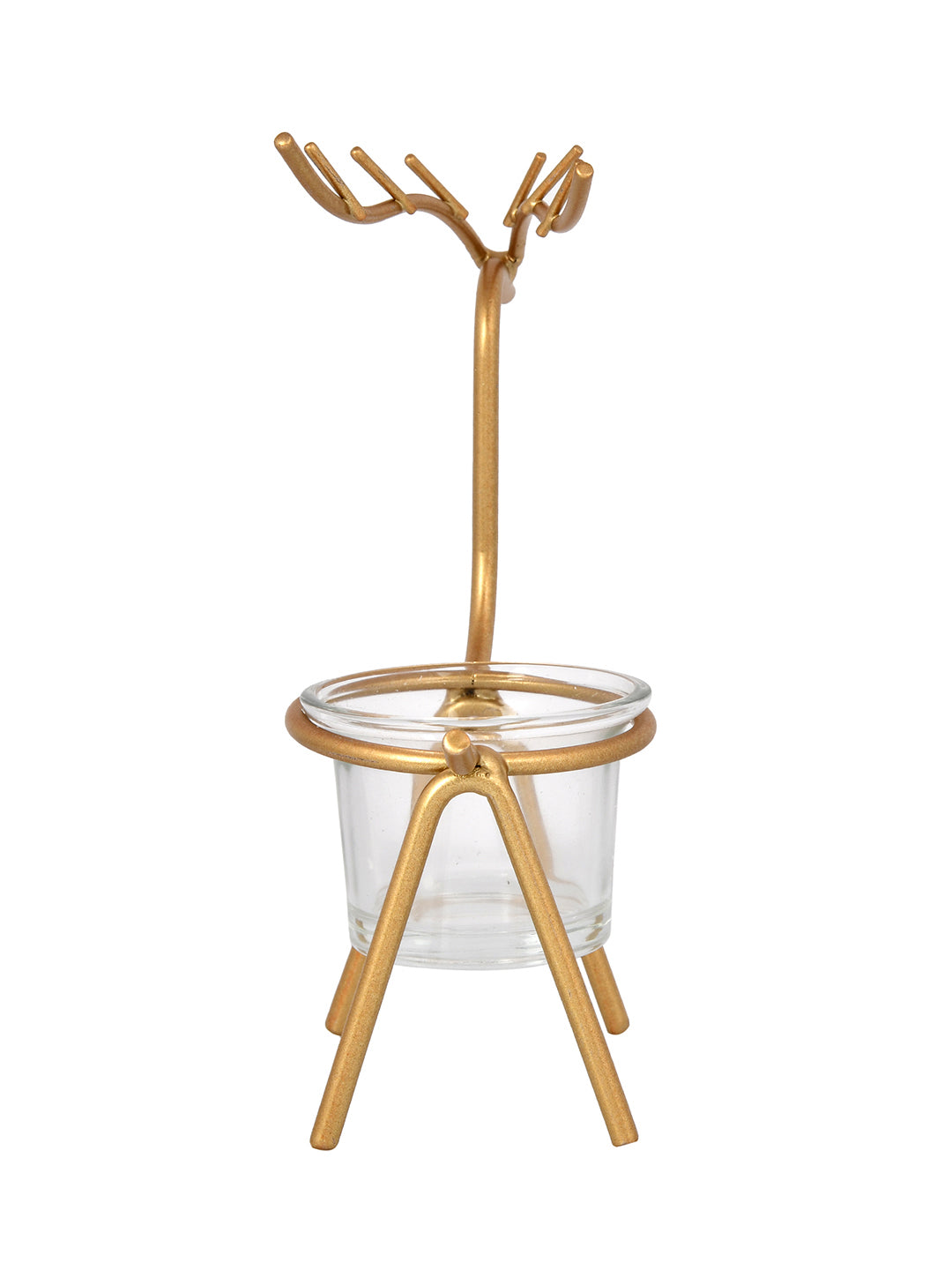 Golden Reindeer Tealight Candle Holder