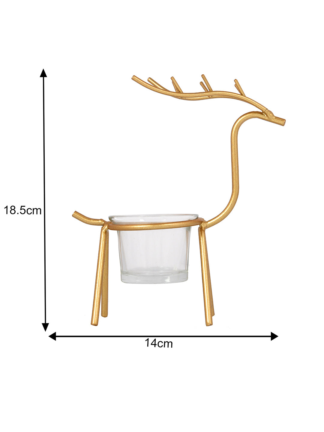 Golden Reindeer Tealight Candle Holder