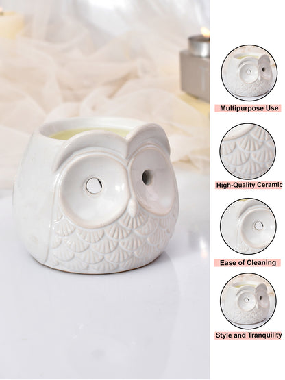 White Ceramic Owl Oil Diffuser