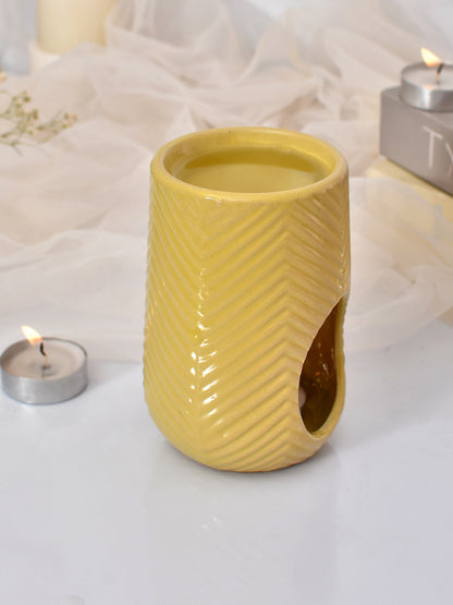 Yellow Artisanal Oval Ceramic Aroma Oil Diffuser