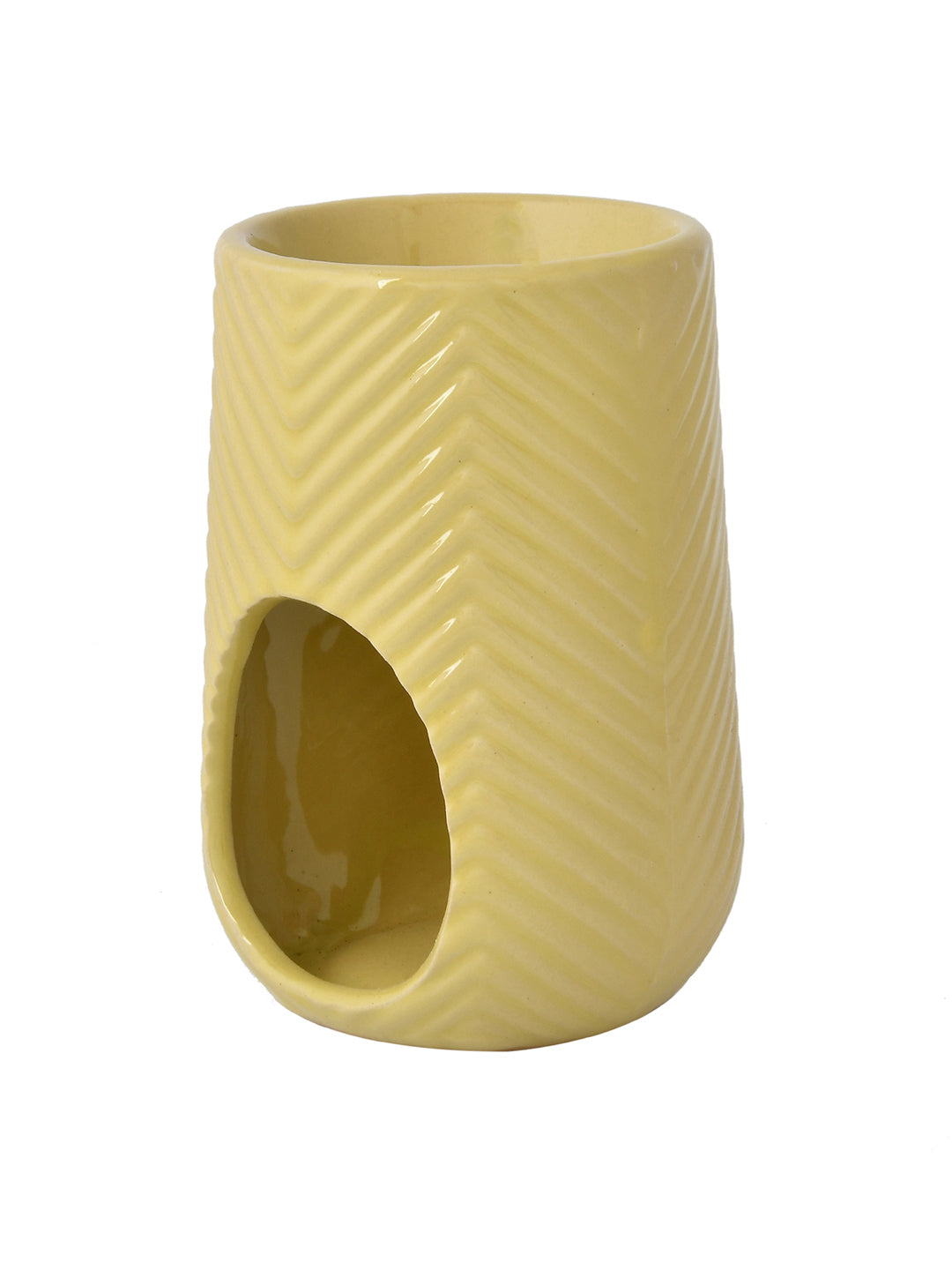 Yellow Artisanal Oval Ceramic Aroma Oil Diffuser