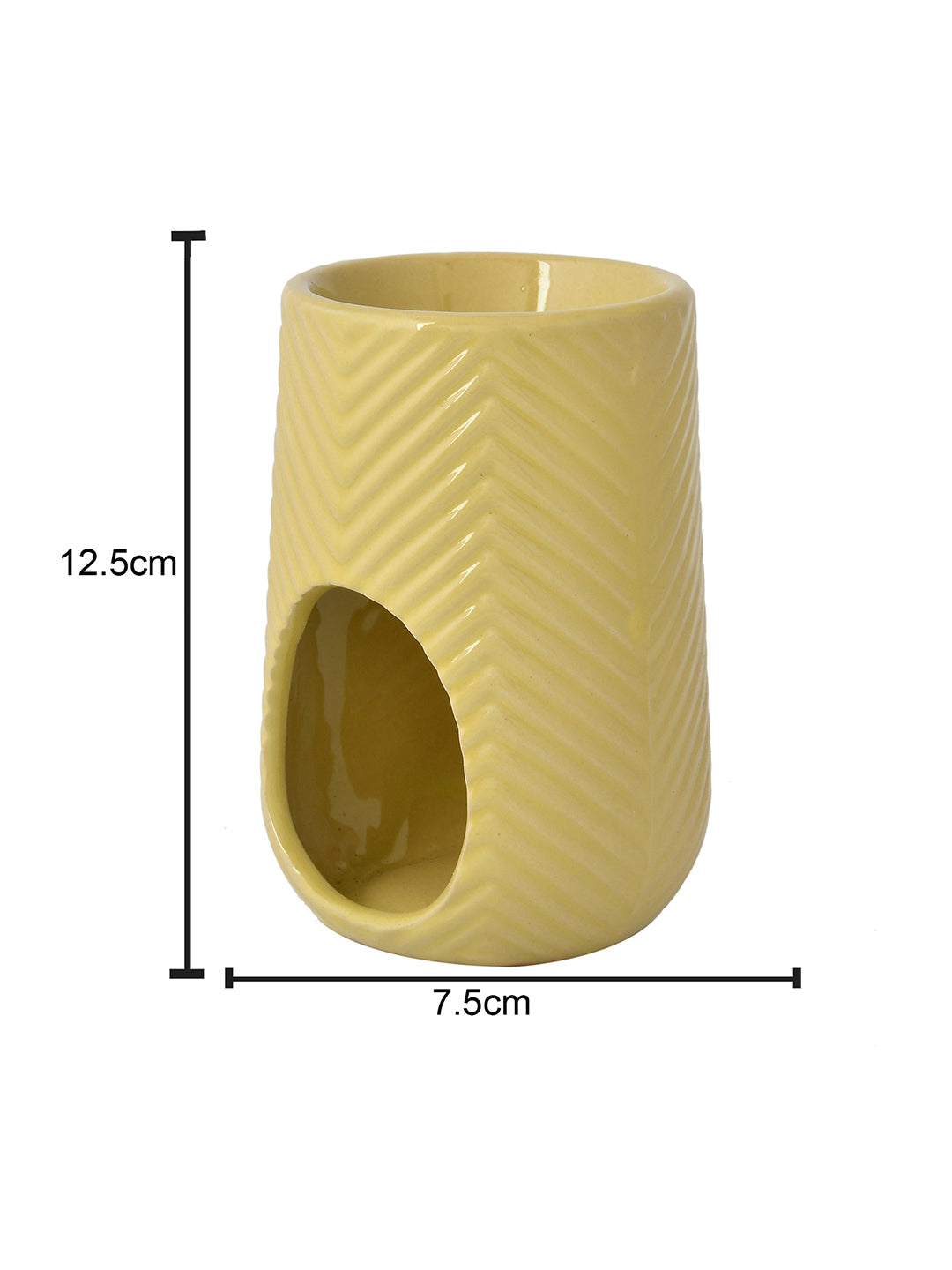 Yellow Artisanal Oval Ceramic Aroma Oil Diffuser