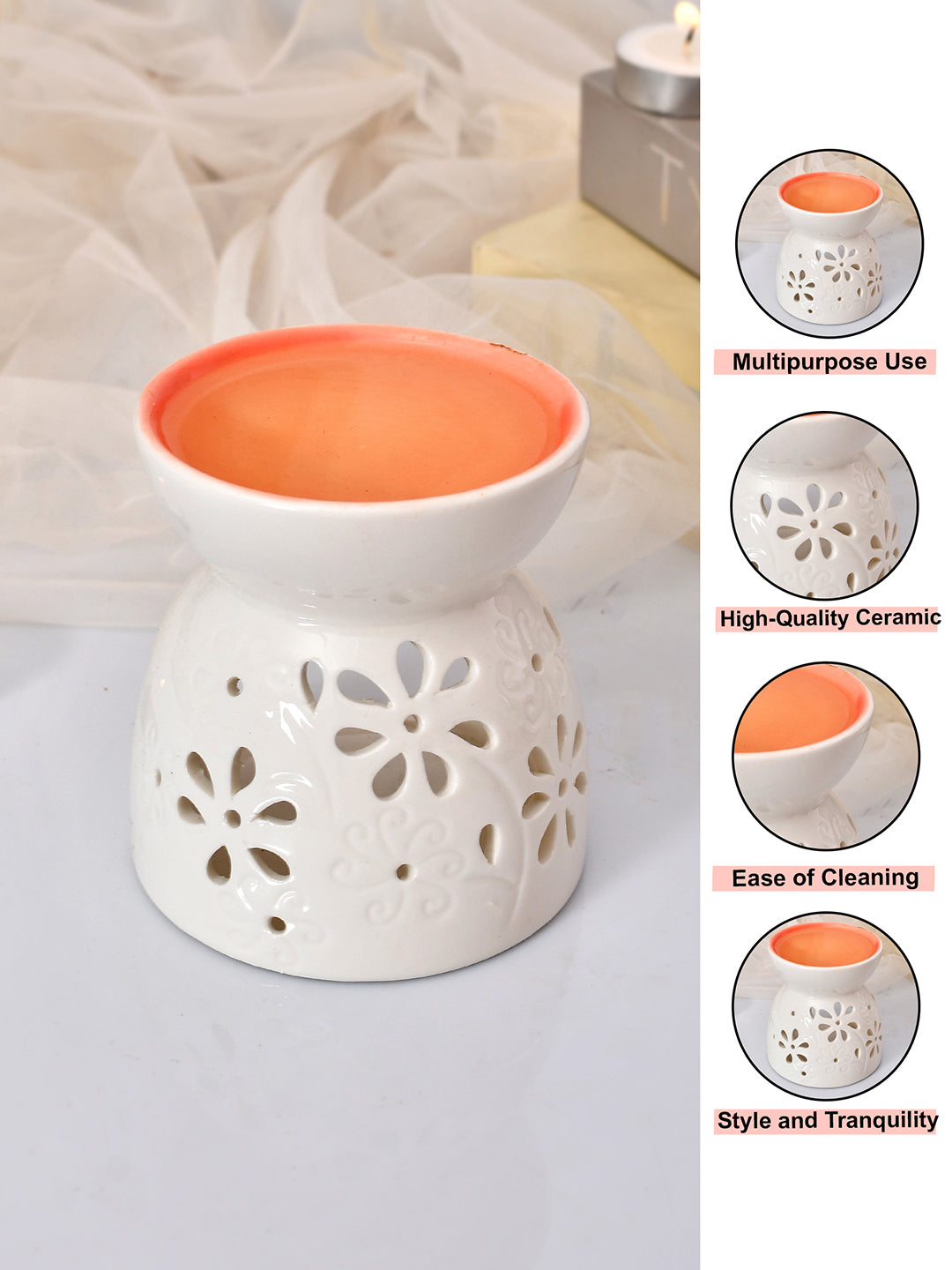 Ceramic Blissful Fragrance Oil Diffuser in White