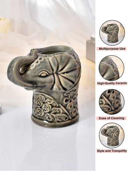 Elephant Shape Floral Serenity White Oil Diffuser