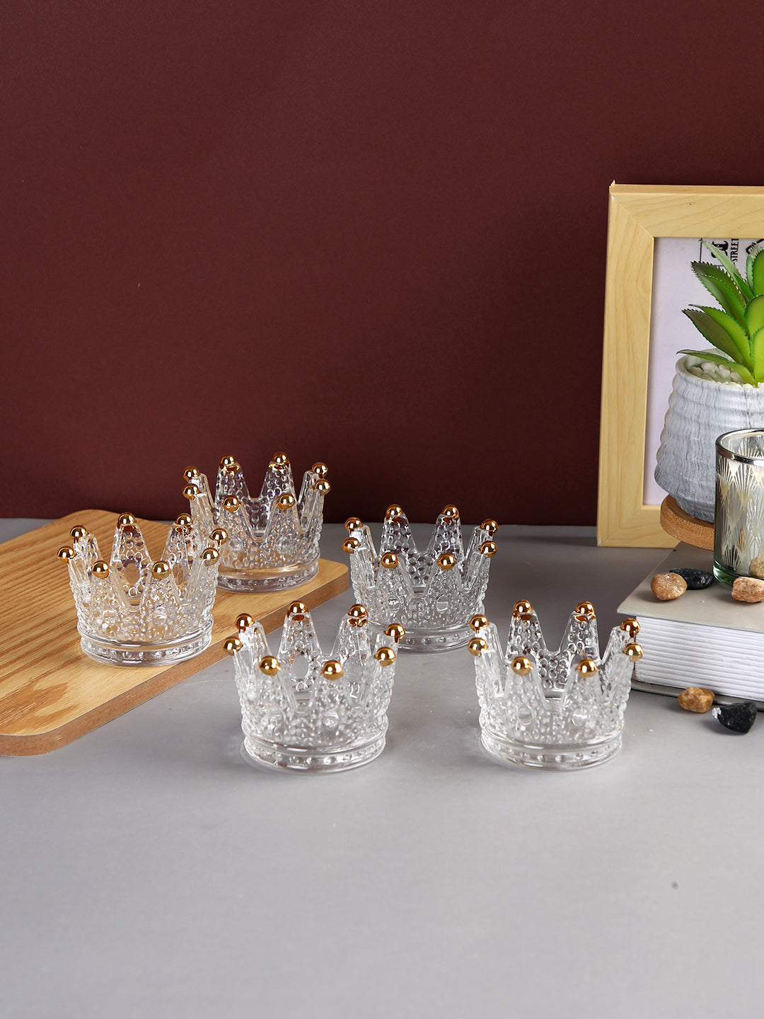 Transparent Set of 5 Candle Holder
