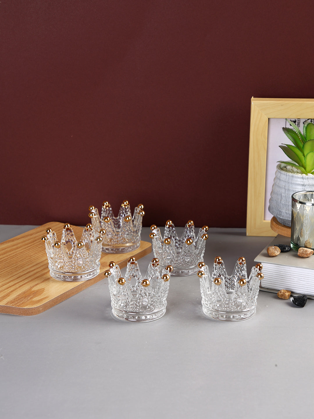 Transparent Set of 5 Candle Holder