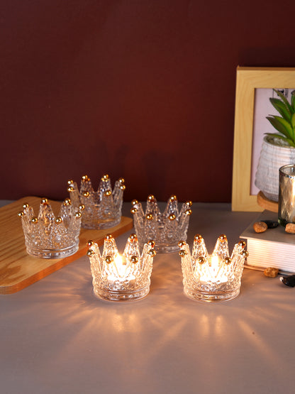 Transparent Set of 5 Candle Holder