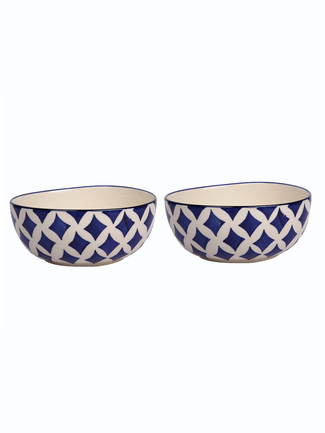 Blue Diamond Ceramic Bowl set of 2