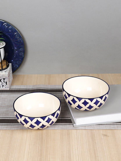 Blue Diamond Ceramic Bowl set of 2