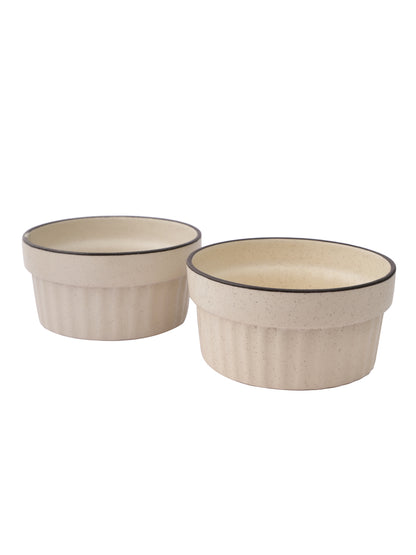 White Ceramic Bowl Set of Two