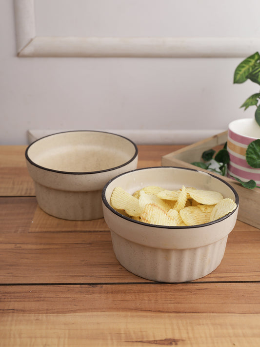 White Ceramic Bowl Set of Two