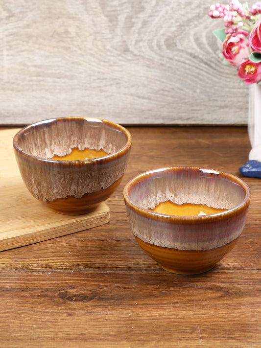 Sobre Mustard Ceramic Bowl Set of 2