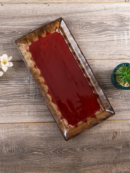 Rectangular Red Snacks Platter