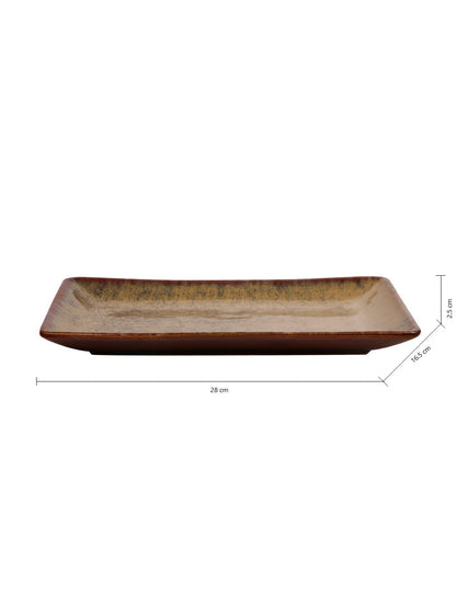 Rectangular Ceramic Platter in Natural Tone
