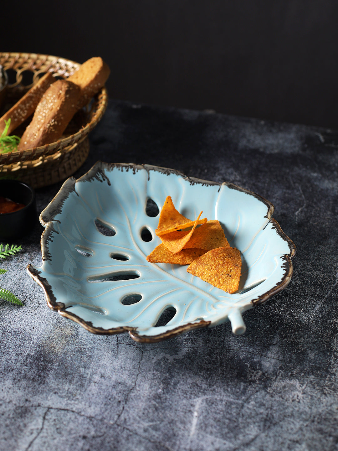 Leaf Shape Ceramic Platter