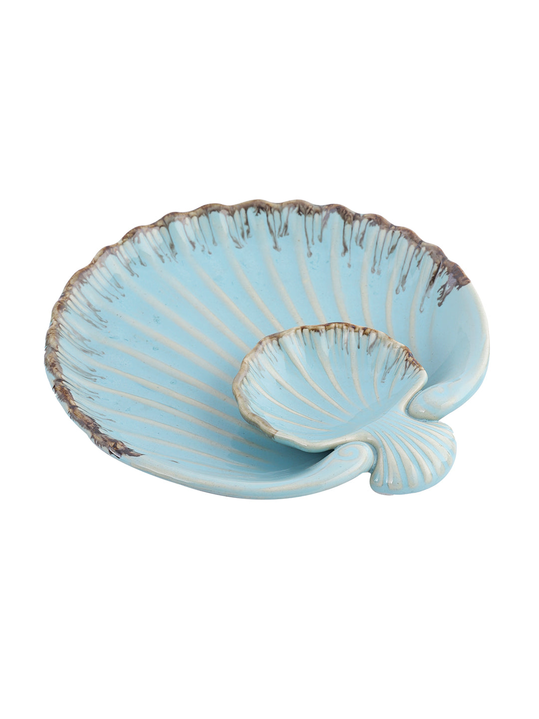 Large Shell Platter Sea Shell Platter with attached Dip – Aapno Rajasthan