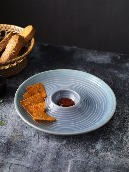 Stylish Chip and Dip Platter in Ceramic