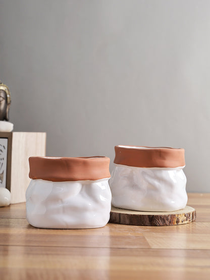 White Marble Effect Pot