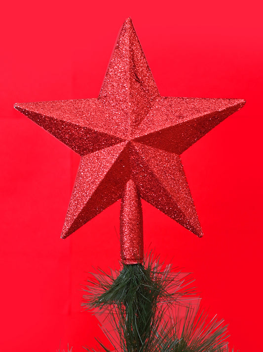 2-Pcs Red Shimmer Star Topper