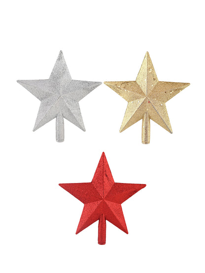 Set of 3 Elegant Shimmer Star Topper