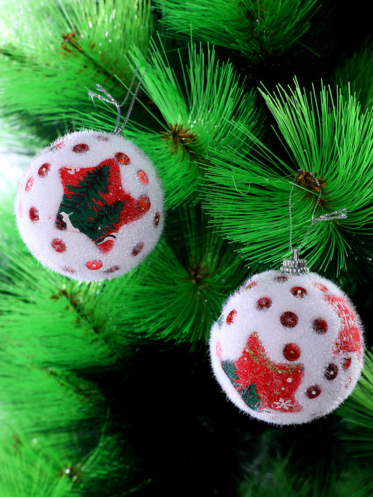 Set of 6 Fuzzy Christmas Balls