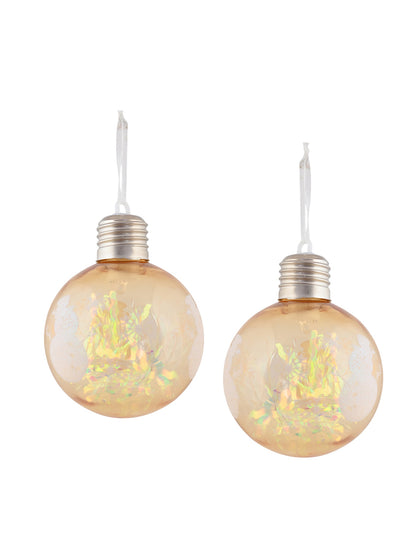 Set Of 2 LED Printed Christmas Ornaments